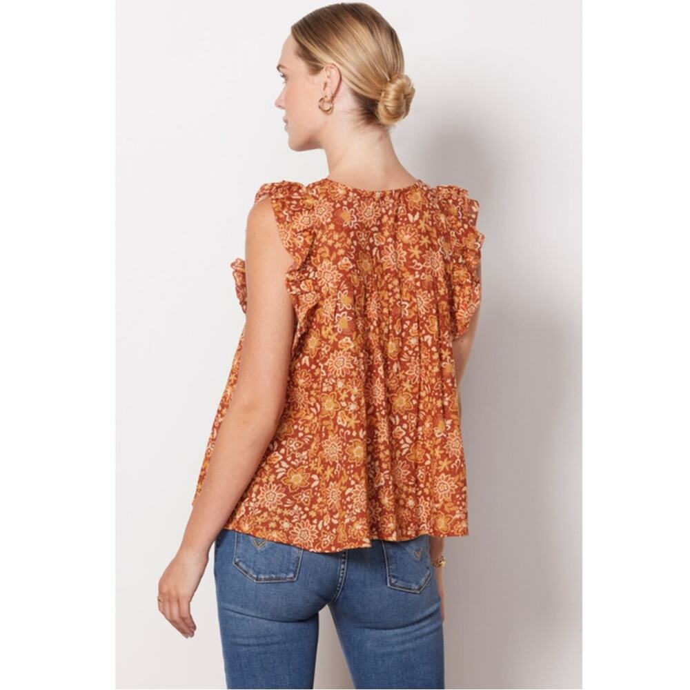 Evereve Sundry Sienna Floral Flutter Sleeve Swing Blouse Size 2 (Medium) - Picture 8 of 15